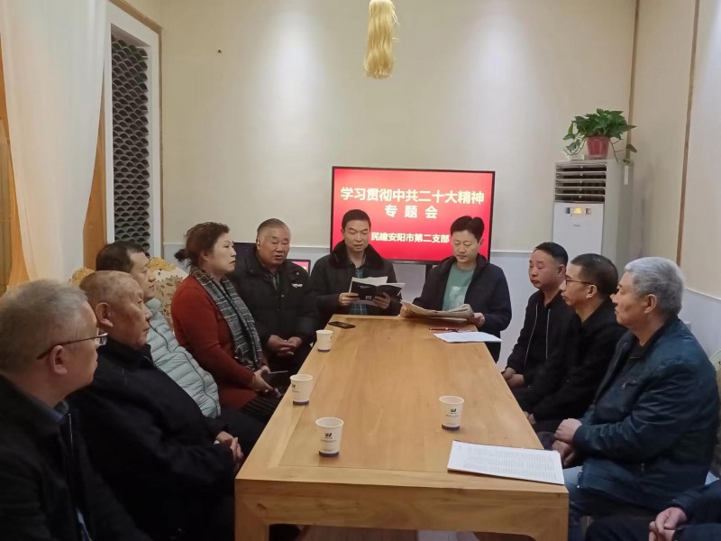 民建安阳市委会第二支部召开学习贯彻中共二十大精神专题会议