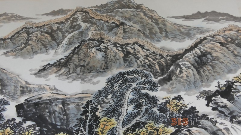 画中游长城 长城一墨6年杰作800米长城画卷再现京城